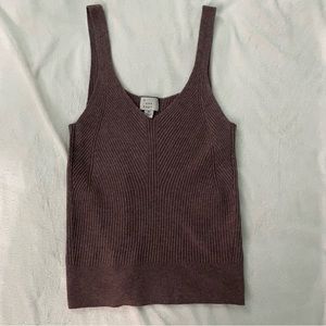 Brown Patterned Knit Top
